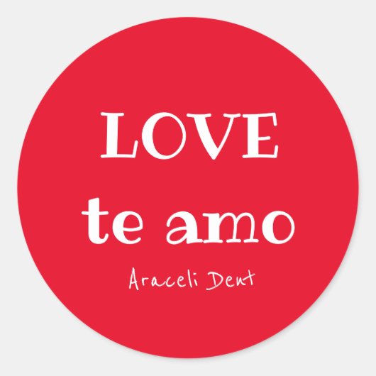 LIEBE der amo Classic Round Stickers (Vorderseite)