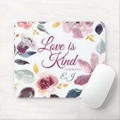 Liebe der Aquarellblütenschrift ist Kind Mongram Mousepad (Mit Mouse)