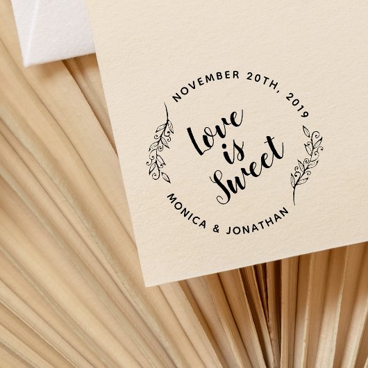 Liebe der benutzerdefinierten Kalligraphie ist süß Gummistempel