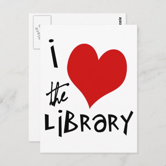 Liebe der Bibliothek Postkarte (Vorne/Hinten)