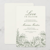 Liebe der blauen Kontur im Polterabend einladen Einladung (Vorne/Hinten)