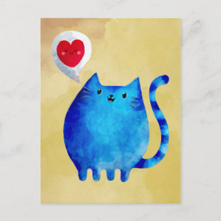 Liebe der Blue Kitty Cat Postkarte
