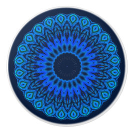 Liebe der Blues Mandala auf der Navy Blue Drawer K Keramikknauf