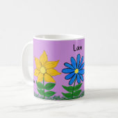 Liebe der Blumen Personalisierte Lila Tasse (Vorderseite Links)
