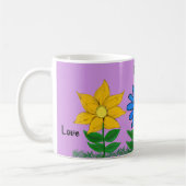 Liebe der Blumen Personalisierte Lila Tasse (Links)