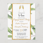 Liebe der Champagne Greenery Engagement Party Postkarte (Vorderseite)