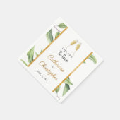Liebe der Champagne Greenery Engagement Party Serviette (Ecke)