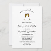 Liebe der Champagner-Brillen-Engagement-Partei Einladung (Vorderseite)