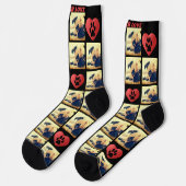 Liebe der Collage-Liebe des Fotos Socken (Linkes Detail)