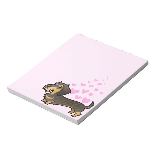 Liebe der Dackel (Drahthaarterrier) Notizblock (Rotiert)