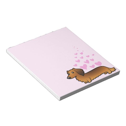 Liebe der Dackel (Langhaar) Notizblock (angewinkelt)