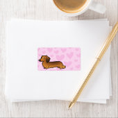 Liebe der Dackel (langhaarig) Adressaufkleber (Insitu)