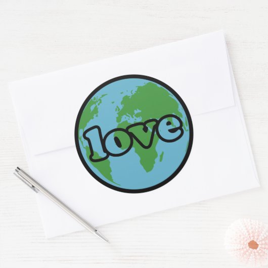 Liebe der Erde Runder Aufkleber (Umschlag)