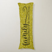 Liebe der Familie endet nie Zitat Gold Glitzer Sch Seitenschläferkissen (Vorderseite Vertikal)