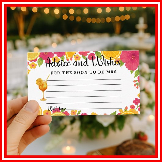 Liebe der First Spritz Advice Card | Brautparty Begleitkarte