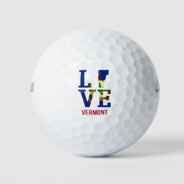 Liebe der Flagge des Staates Vermont Golfball