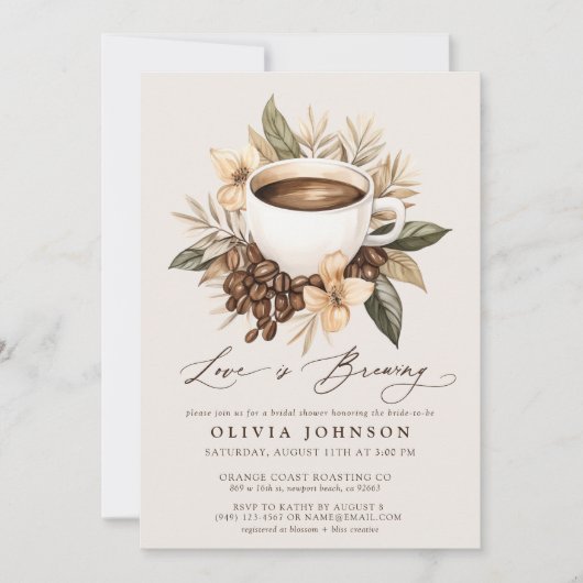 Liebe der Flora ist Brautparty brauen Einladung (Vorderseite)