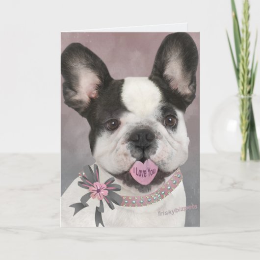 Liebe der französischen Bulldoggen-I Sie Karte (Vorderseite)