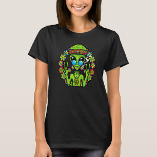 Liebe der Friedenszeichen Alien 60er 70er Gefärbte T-Shirt
