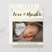 Liebe der Geburtserklärung dank Gold Stripes Foto Ankündigungspostkarte (Vorne/Hinten)
