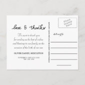 Liebe der Geburtserklärung und Dank an drei Fotos Ankündigungspostkarte (Rückseite)