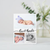 Liebe der Geburtserklärung und Dank an drei Fotos Postkarte (Stehend Vorderseite)