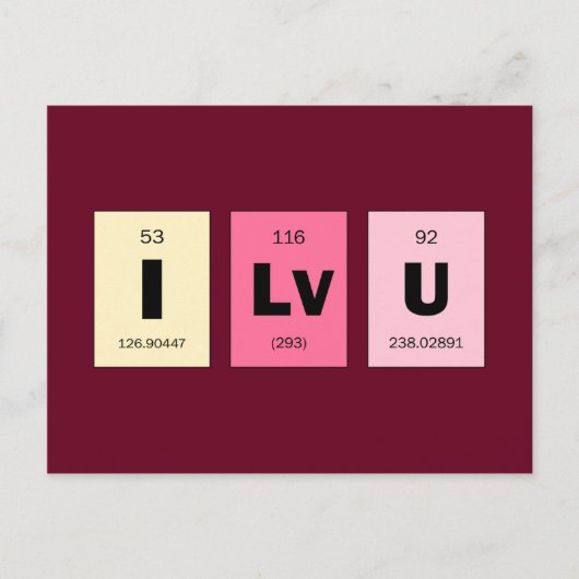 Liebe der Geek-Nerd-Wissenschafts-I Sie Postkarte (Vorderseite)