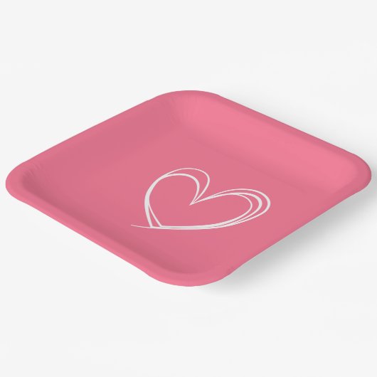 Liebe der Herzform Pappteller (Gewinkelt)