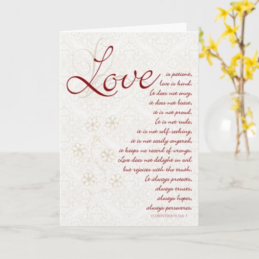 Liebe der Hochzeit der Schrift - Glückwunsch Karte (Gelbe Blume)