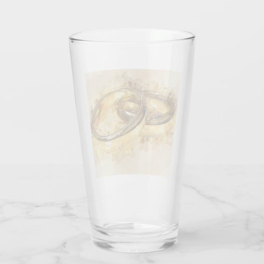 Liebe der Hochzeitsring-Ringe Romantisches Schicks Glas (Rückseite)