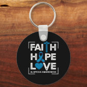 Liebe der Hoffnung Alopecia Bewusstsein 1 Schlüsselanhänger (Rückseite)