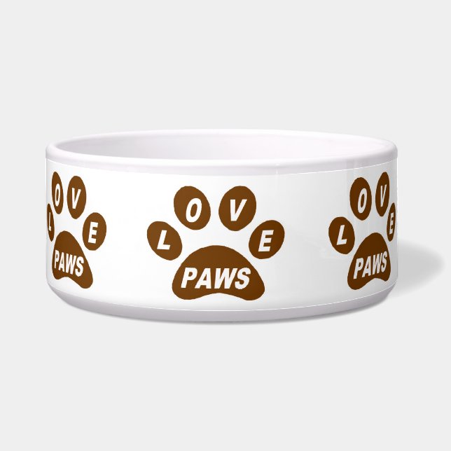 Liebe der Hunde auf Paws Brown Napf (Vorderseite)