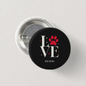 Liebe der Hundeknopf und der Pflaster Button (Vorne & Hinten)