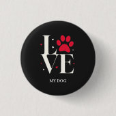 Liebe der Hundeknopf und der Pflaster Button (Vorderseite)