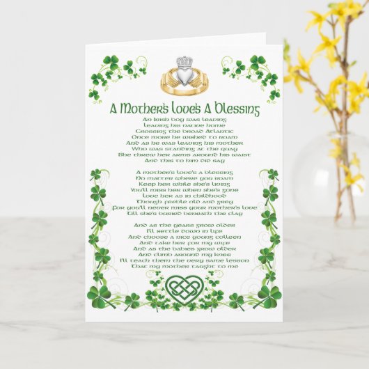 Liebe der irischen Mütter Karte (Gelbe Blume)