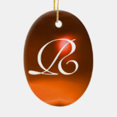 LIEBE DER JESTER CUPID MONOGRAMM Orange Agatha Keramikornament (Hinten)