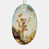 LIEBE DER JESTER, KUPID MONOGRAM Orange Agatha Keramik Ornament (Links)