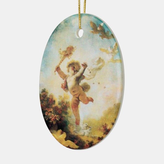 LIEBE DER JESTER, KUPID MONOGRAM Orange Agatha Keramik Ornament (Links)