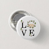 Liebe der Katze. Apfelblüte Button (Vorne & Hinten)