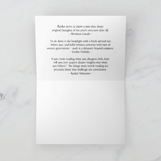 Liebe der klassischen Bücher Karte (Innenseite)