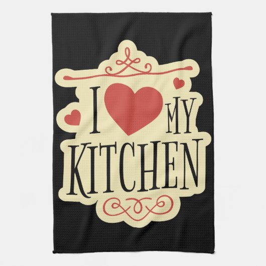 Liebe der Küche: Die Freude an "Ich Liebe meine Kü Geschirrtuch (Vertikal)