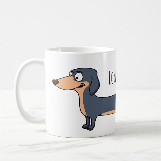 Liebe der lange Hund - Dackel Tasse (Links)