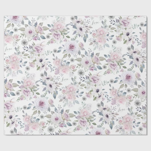 Liebe der Lavendel-Rose Geschenkpapier (Flach)