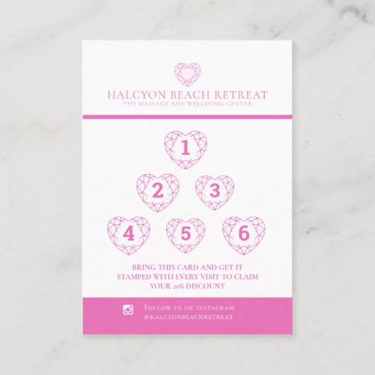 Liebe der Loyalität Werbeaktion Siebter Besuch 20% Visitenkarte (Rückseite)