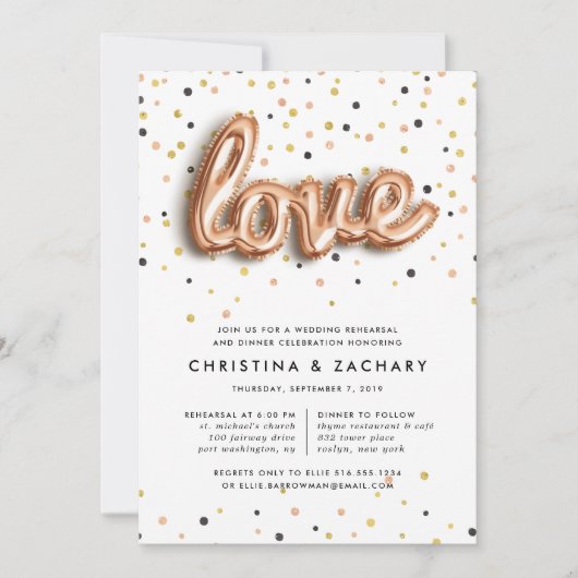 Liebe der Luft | Probe - Abendessen Einladung (Vorderseite)