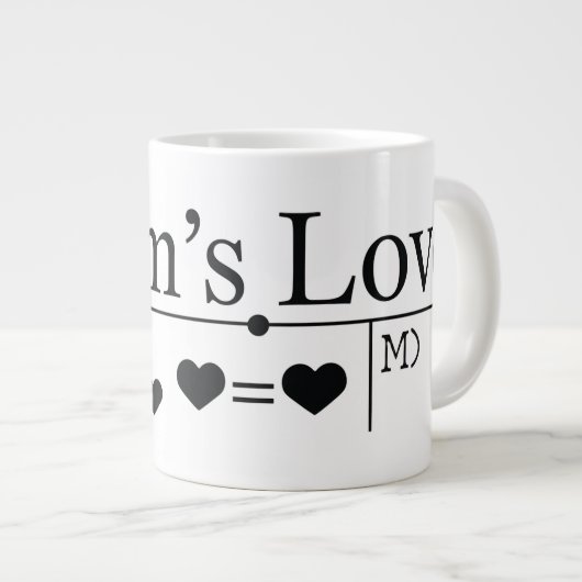Liebe der Mama Formel 02 Jumbo-Tasse (Vorderseite Rechts)