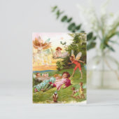 Liebe der Märchenelfen der Vintagen Postkarte (Stehend Vorderseite)