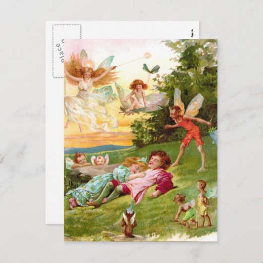 Liebe der Märchenelfen der Vintagen Postkarte (Vorne/Hinten)