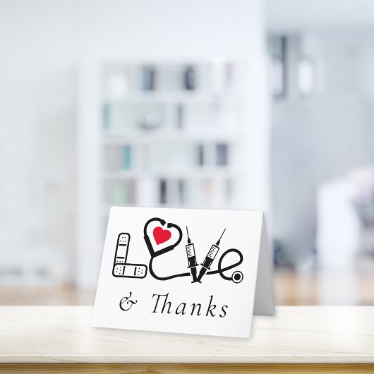 Liebe der medizinischen Fachkräfte und Dankeskarte