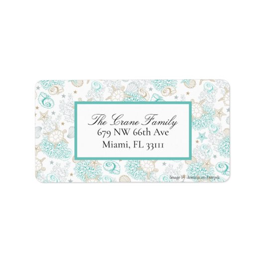 Liebe der Meeresrückgabe Adressaufkleber (Vorne)